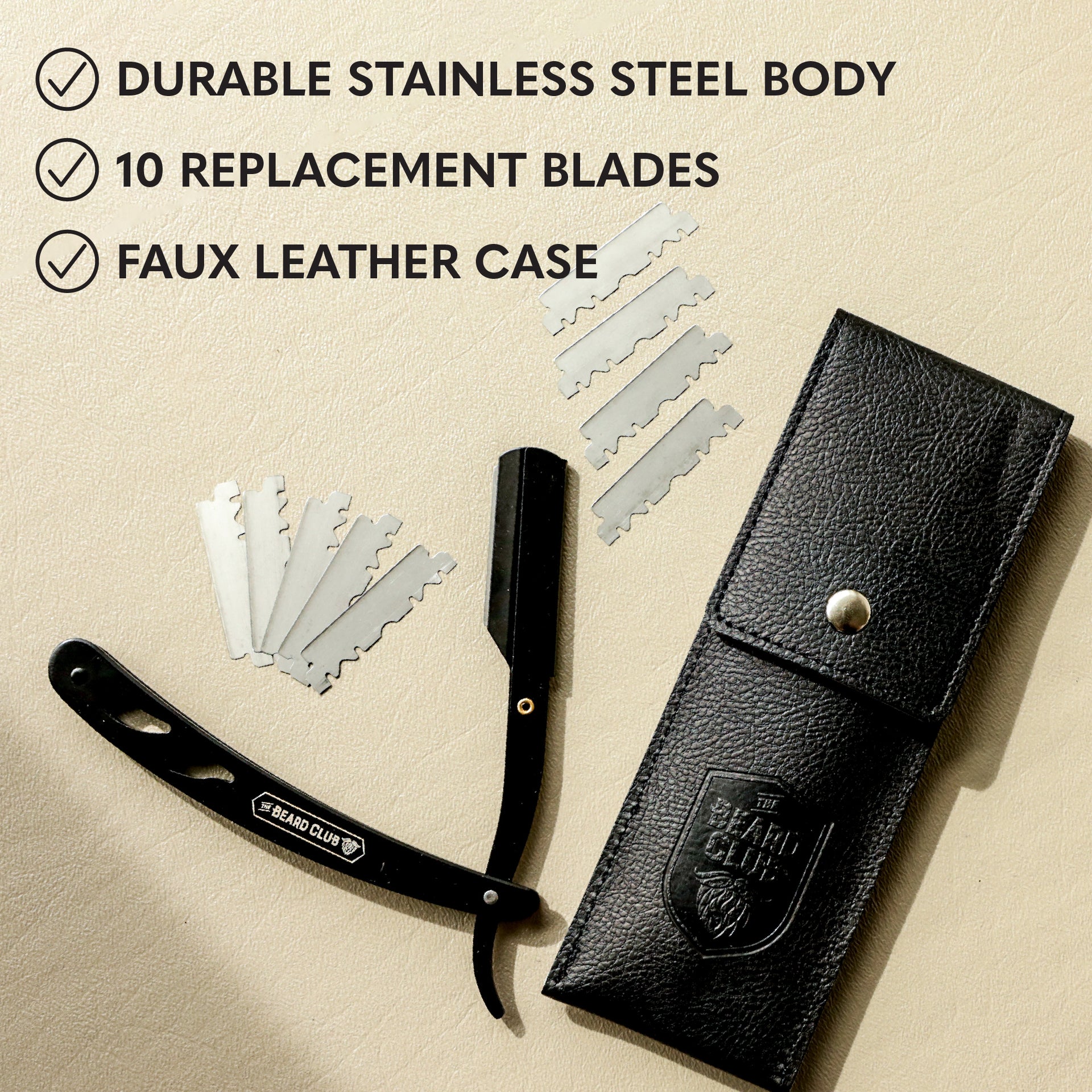 Straight Razor | Men's Straight Edge Razor with Blades – The Beard Club