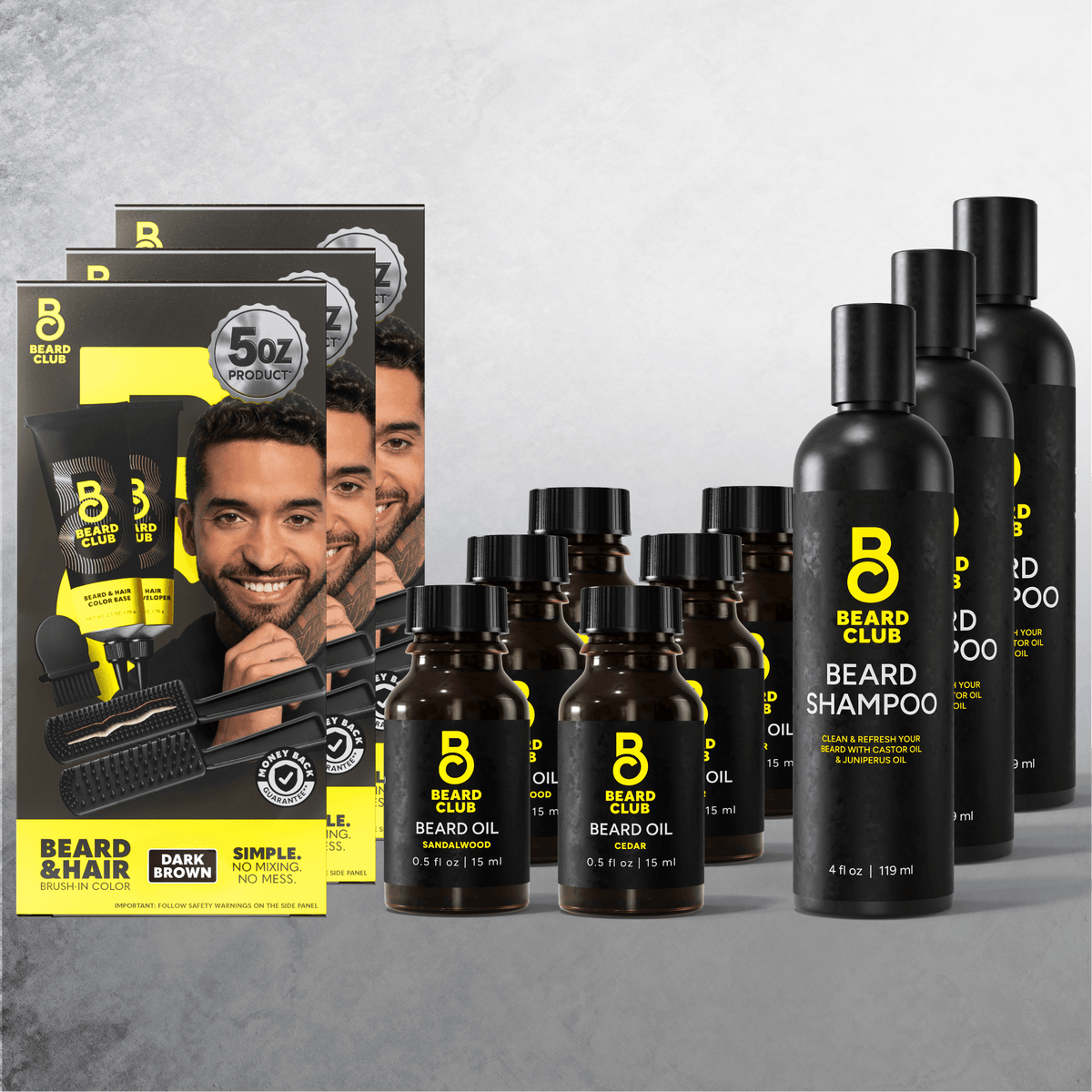 3-Pack Beard & Hair Color Kit - Dark Brown