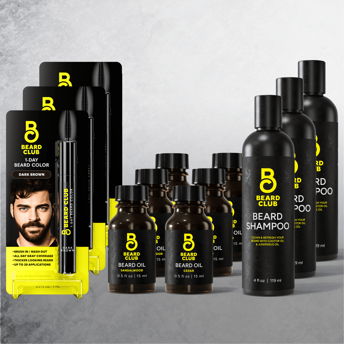 3 Pack Beard Color Kit - Dark Brown