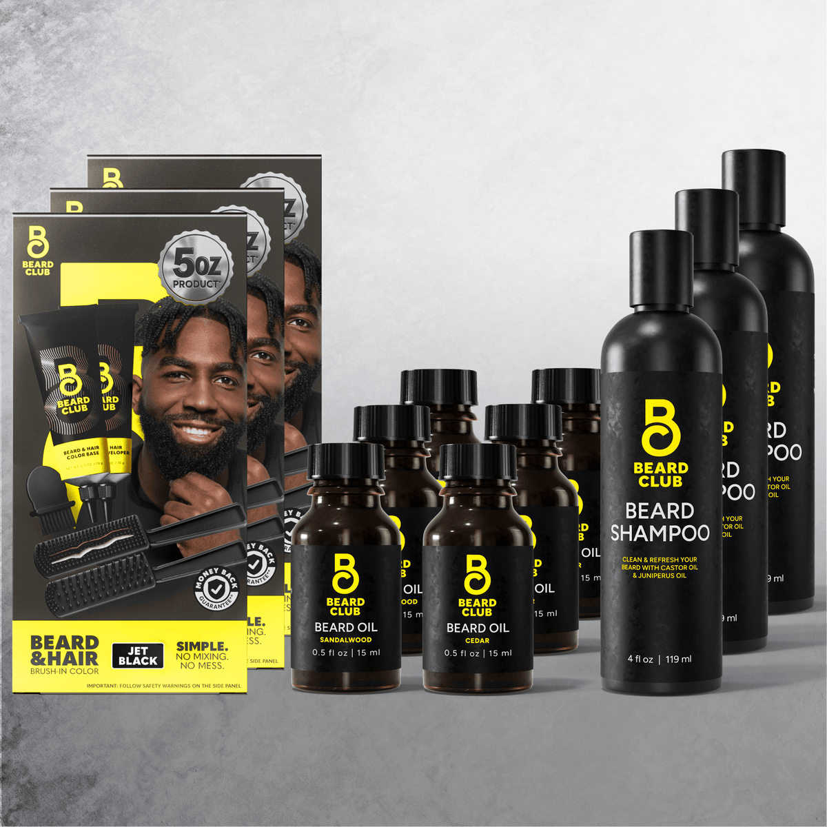 3-Pack Beard & Hair Color Kit - Jet Black