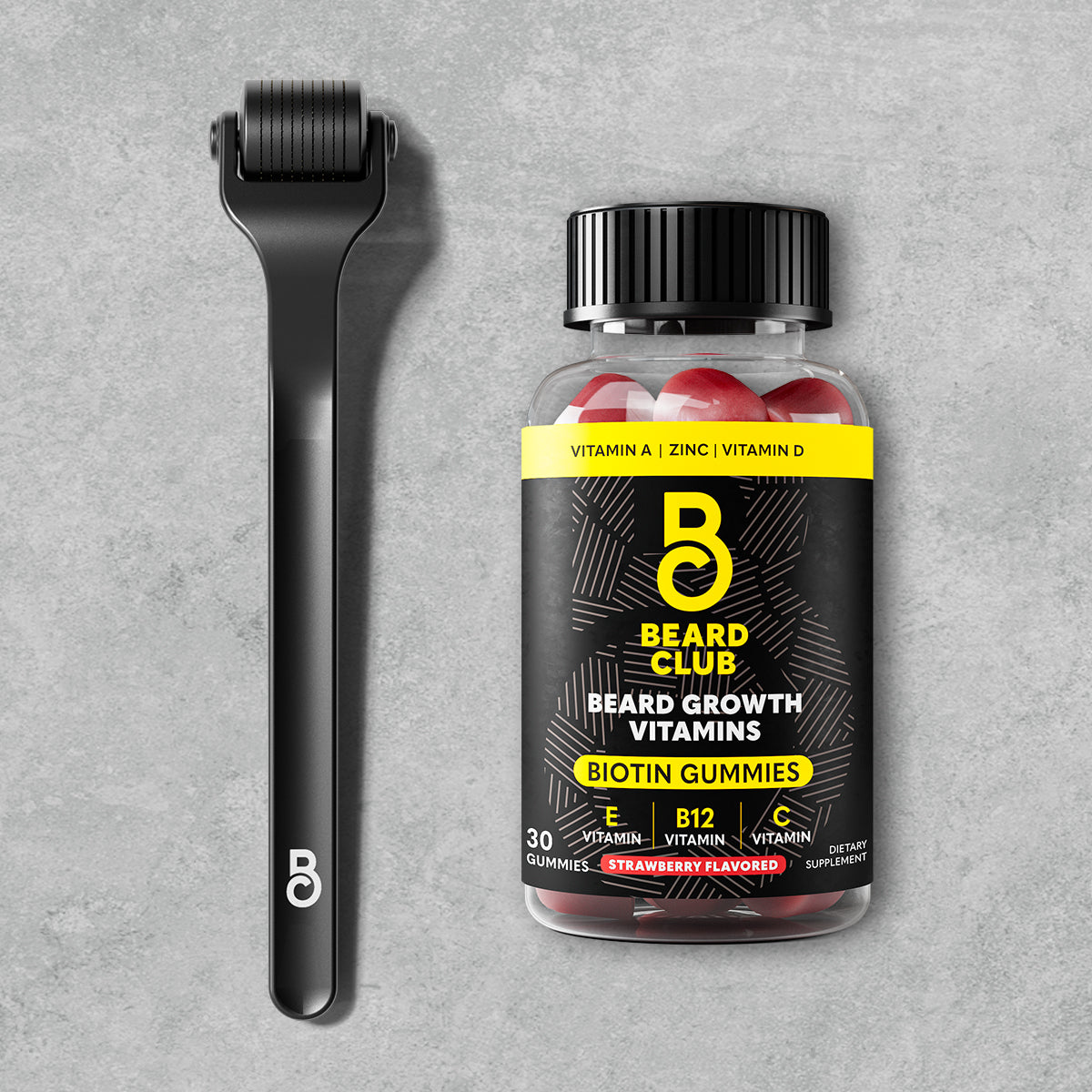 Derma Roller Beard Support Growth Kit - Beard Derma Roller and Beard Growth Gummies