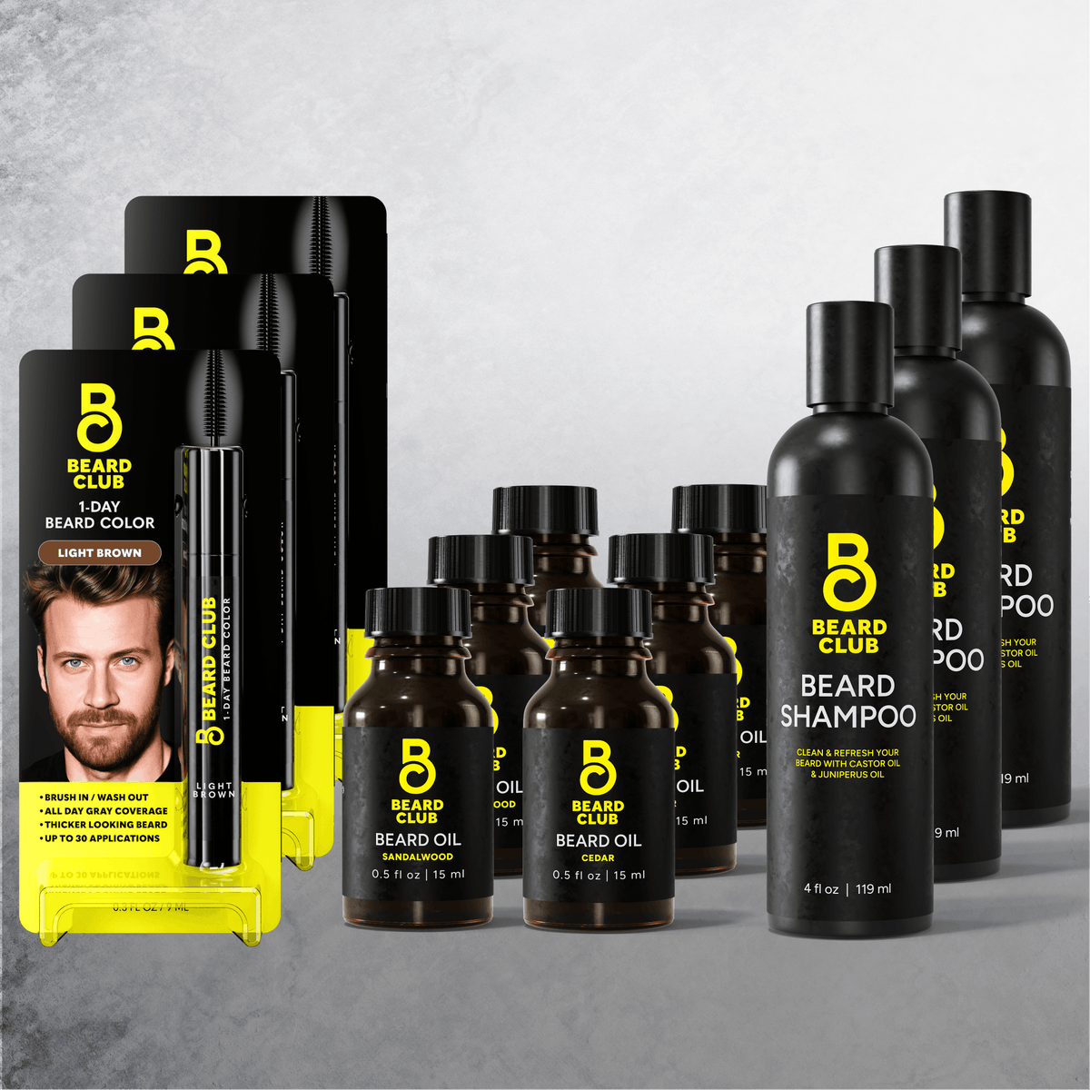 3 Pack Beard Color Kit - Light Brown