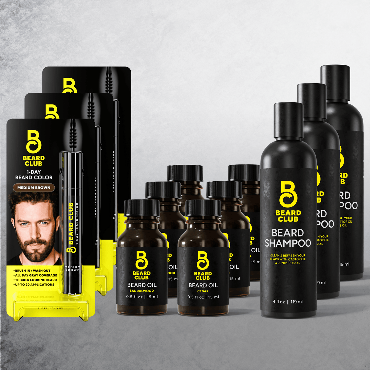 3 Pack Beard Color Kit - Medium Brown