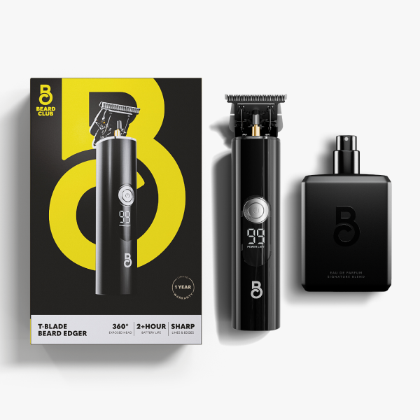 Beard Club T-Blade Beard Edger Trimmer and Signature Blend Cologne Set — Sharp Lines, Smooth Finish, Irresistible Scent